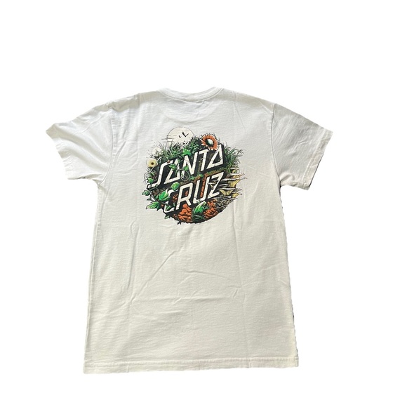 Santa Cruz Shirt Mens Small White Frog Leaves Logo Short Sleeve Skater Outdoor - Picture 1 of 6